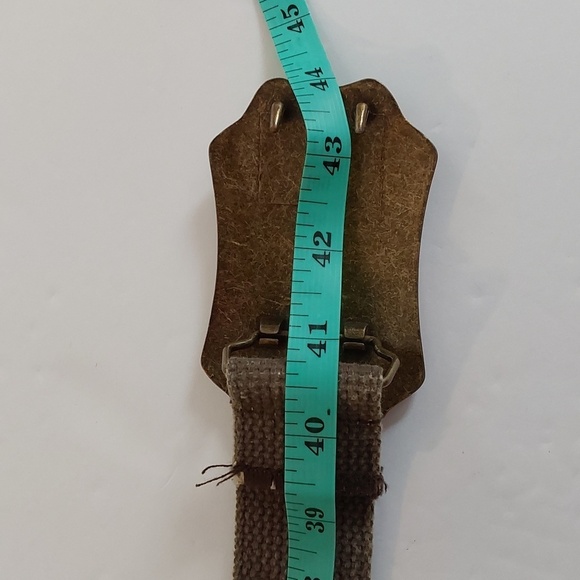 Vintage Dark Tan Double Grommet Belt with Ornate Rhinestone  Buckle Sz.S/ M